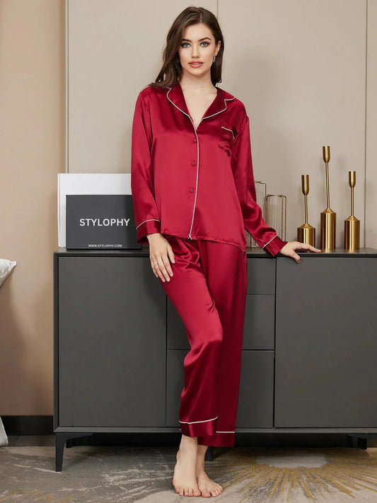 Soxage - Silk Night Suit - Maroon